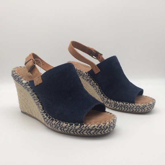 Toms Espadrille Wedge Sandals Navy 8.5 NWOT - Picture 2 of 9